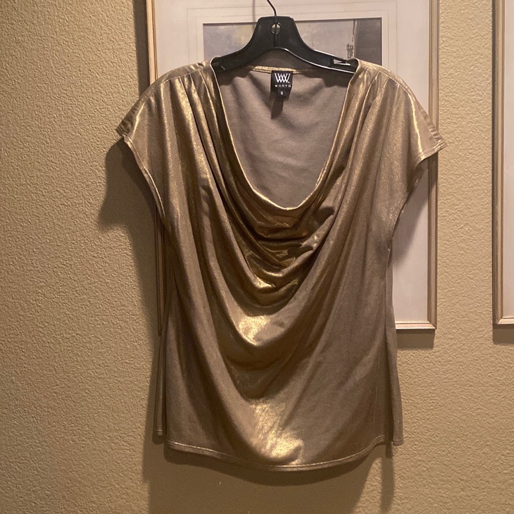W by Worth gold cowl neck good condition worn in sample clothing sale.  No tags